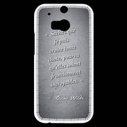 Coque HTC One M8s Croire Noir Citation Oscar Wilde