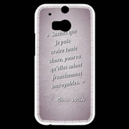 Coque HTC One M8s Croire Rose Citation Oscar Wilde