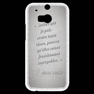 Coque HTC One M8s Croire Gris Citation Oscar Wilde