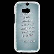 Coque HTC One M8s Croire Turquoise Citation Oscar Wilde