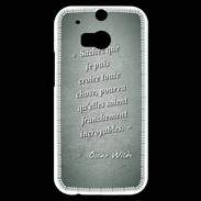 Coque HTC One M8s Croire Vert Citation Oscar Wilde