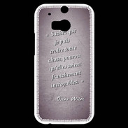 Coque HTC One M8s Croire Violet Citation Oscar Wilde