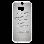 Coque HTC One M8s Incertitude amour Gris Citation Oscar Wilde