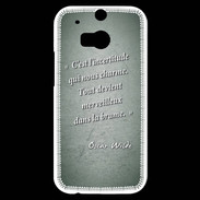 Coque HTC One M8s Incertitude amour Vert Citation Oscar Wilde