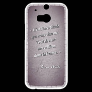Coque HTC One M8s Incertitude amour Violet Citation Oscar Wilde