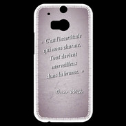 Coque HTC One M8s Incertitude Rose Citation Oscar Wilde