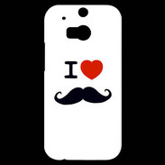 Coque HTC One M8s I love Moustache
