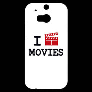 Coque HTC One M8s I love Movies
