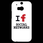 Coque HTC One M8s I love Social Net