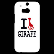 Coque HTC One M8s I love Girafe