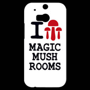 Coque HTC One M8s I love Mushrooms