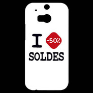 Coque HTC One M8s I love Soldes