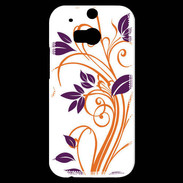 Coque HTC One M8s motif flora violet