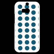 Coque HTC One M8s pois bleu foncé