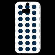 Coque HTC One M8s pois bleu marine
