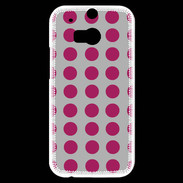Coque HTC One M8s pois gris & framboise