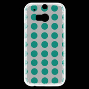 Coque HTC One M8s pois gris & turquoise