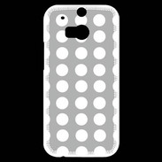 Coque HTC One M8s pois gris & blanc