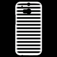 Coque HTC One M8s rayures noires et blanches