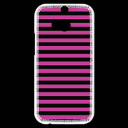 Coque HTC One M8s rayures noires et roses