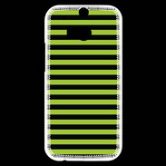 Coque HTC One M8s rayures noires et vertes