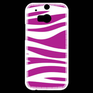 Coque HTC One M8s zèbre rose & blanc
