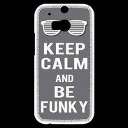 Coque HTC One M8s Keep Calm Funky Gris