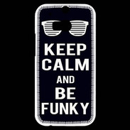 Coque HTC One M8s Keep Calm Funky Noir