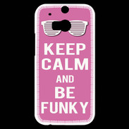 Coque HTC One M8s Keep Calm Funky Rose