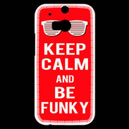 Coque HTC One M8s Keep Calm Funky Rouge