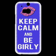 Coque HTC One M8s Keep Calm Girly Bleu