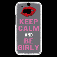 Coque HTC One M8s Keep Calm Girl Gris