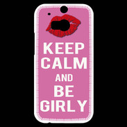 Coque HTC One M8s Keep Calm Girly Rose