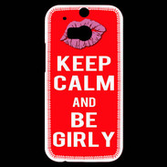 Coque HTC One M8s Keep calm Girly Rouge