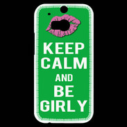 Coque HTC One M8s Keep Calm Girly Vert
