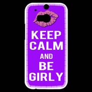 Coque HTC One M8s Keep Calm Girly Violet