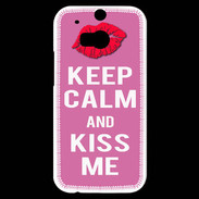 Coque HTC One M8s Keep Calm Kiss me Rose
