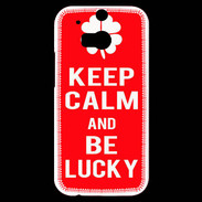 Coque HTC One M8s Keep Calm Be Lucky Rouge