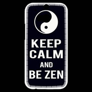 Coque HTC One M8s Keep Calm Be Zen Noir