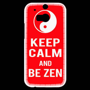 Coque HTC One M8s Keep Calm Be Zen Rouge
