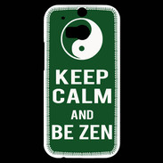 Coque HTC One M8s Keep Calm Be Zen Vert