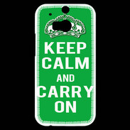 Coque HTC One M8s Keep Calm Carry on Vert