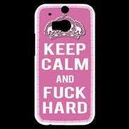 Coque HTC One M8s Keep Calm Fuck hard Rose