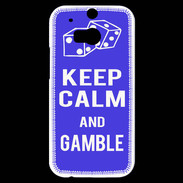 Coque HTC One M8s Keep Calm Gamble Bleu