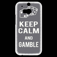 Coque HTC One M8s Keep Calm Gamble Gris