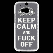 Coque HTC One M8s Keep Calm Fuck Off Gris