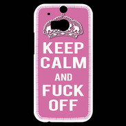 Coque HTC One M8s Keep Calm Fuck Off Rose