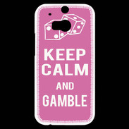 Coque HTC One M8s Keep Calm Gamble Rose