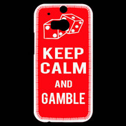 Coque HTC One M8s Keep Calm Gamble Rouge