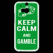 Coque HTC One M8s Keep Calm Gamble Vert